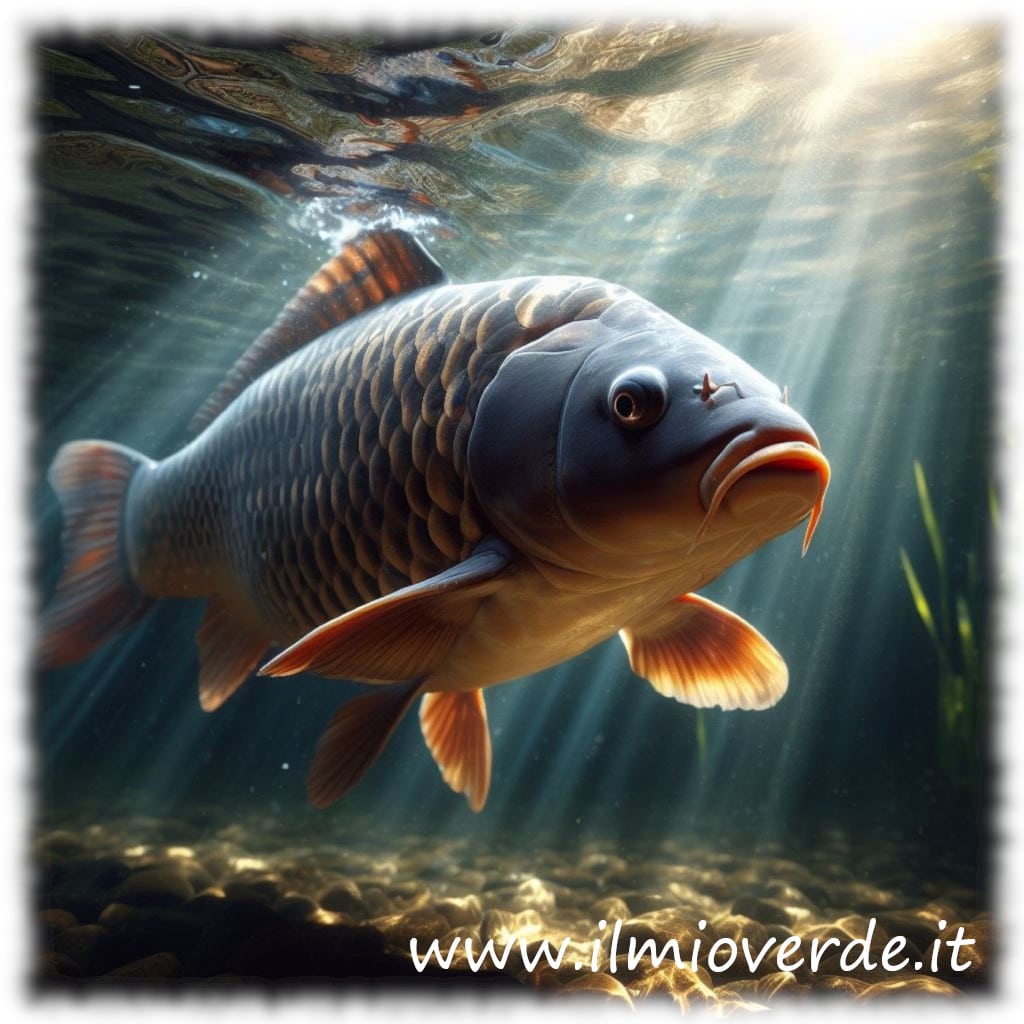 Carpa d'acqua dolce in un ambiente naturale