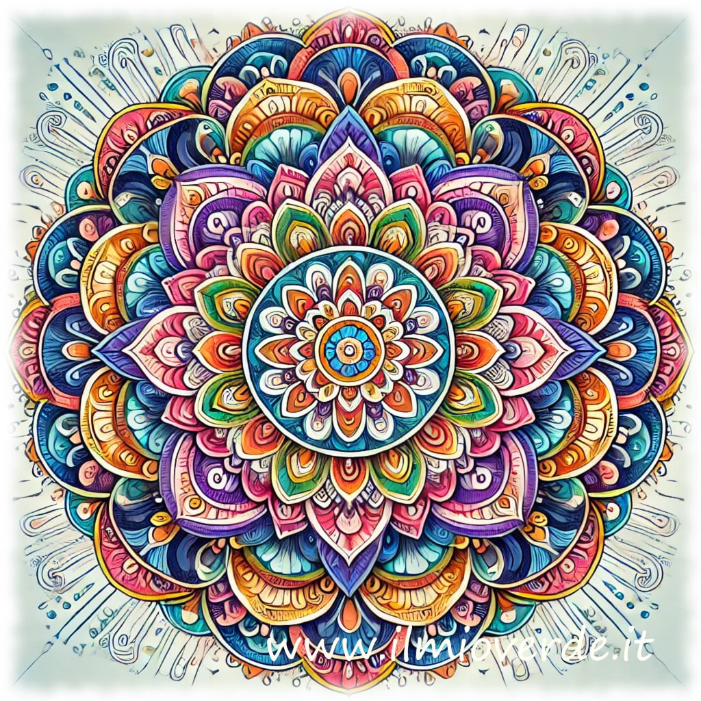 Mandala colorato: un'opera d'arte che invita alla meditazione.