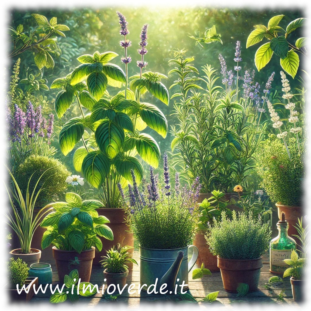 A fascinating collection of potted aromatic plants...
